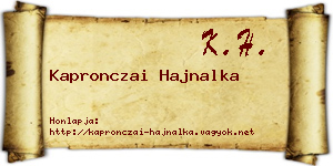 Kapronczai Hajnalka névjegykártya